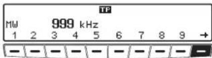 TP MW 999 kHz 1 2 3 4 5 6 7 8 9 + - - - - - - - - - - - - - -