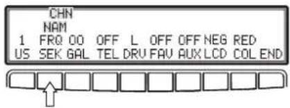 CHN NAM 1 FRO 00 OFF L OFF NEG RED US SEK GAL TEL DRV FAV AUX LCD COL END
