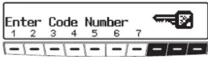 Enter Code Number 1 2 3 4 5 6 7