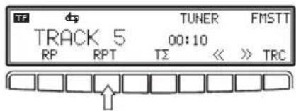 TF TRACK 5 RP RPT TUNER FMSTT 00:10 TΣ << >> TRC