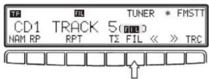 TF CD1 NAM RP FIL TRACK RPT TUNER * FMSTT 5(000) TΣ FIL << >> TRC