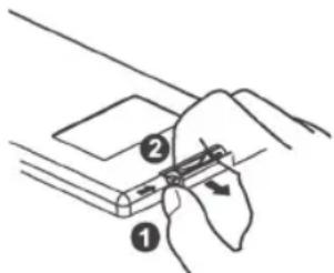 Diagram showing two labeled parts (1 and 2) with arrows indicating movement or force, likely illustrating a mechanical or electrical process.