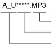 ALPINE CDA-9812 - Der Dateiname herunterladbarer Dateien muss "A\_U\*\*\*\*\*.MP3" lauten. - 1