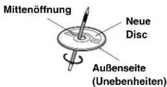 Mittenöffnung Neue Disc Außenseite (Unebenheiten)