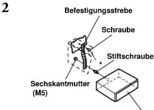2 Befestigungsstrebe Schraube Stiftschraube Sechskantmutter (M5)