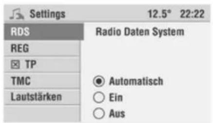 OPEL CD 60 - Audio-Einstellungen - 1