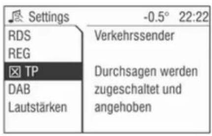 OPEL CD 60 - Verkehrsfunk ein-/ausschalten - 1