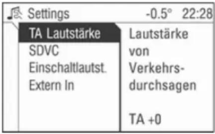 OPEL CD 60 - Lautstärkeeinstellungen - 1