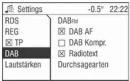 OPEL CD 60 - Menü DAB - 1