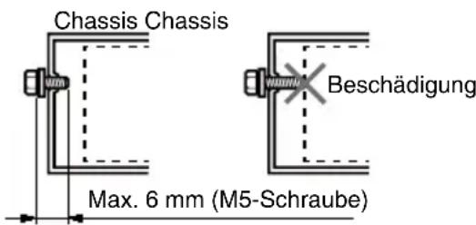 Chassis Chassis Max. 6 mm (M5-Schraube) Beschädigung