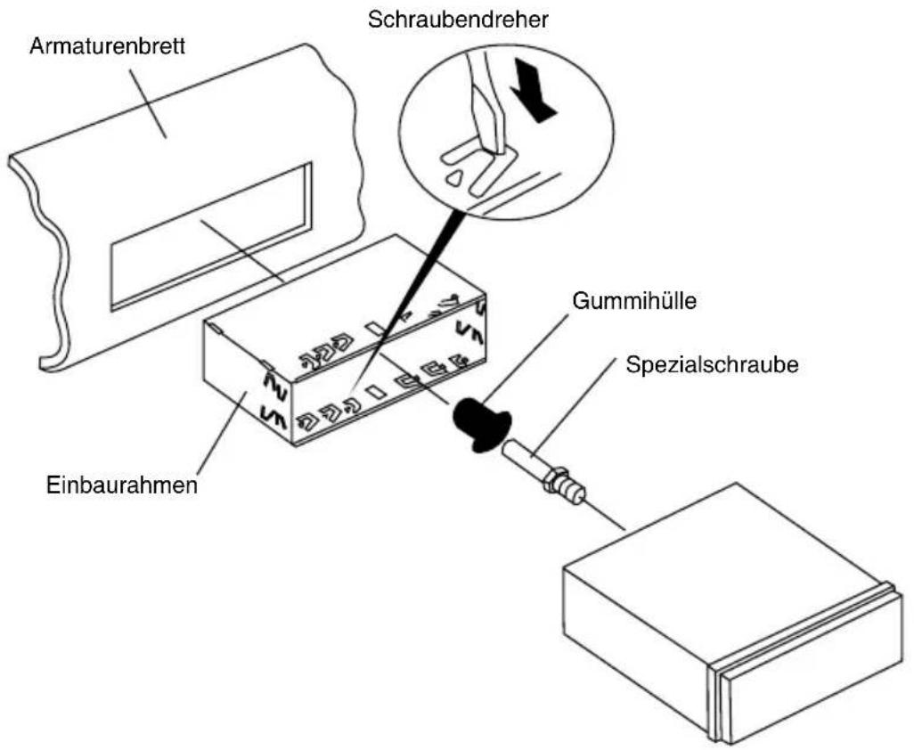 Armaturenbrett Schraubendreher Gummihülle Spezialschraube Einbaurahmen