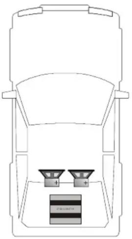Crunch GTR350.4 - 2-Kanal-Betrieb: 2 Subwoofer / Mono gebrückt - 1