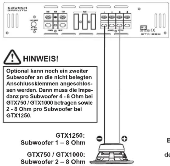 Crunch GTX 1250 - Verlegen der Cinch/RCA Audiokabel und Stromversorgung - 2