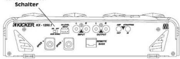 Schalter KICKER KX - 1200.1 M-LEVEL INPUT OUTPUT AMP STRAPPS OUT R REMOTE BASS