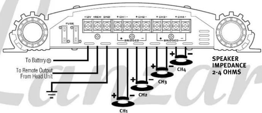 Lanzar VIBE 418 - CHANNEL STEREO CONFIGURATION - 2