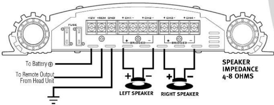Lanzar VIBE 418 - CHANNEL BRIDGED MODE CONFIGURATION - 2
