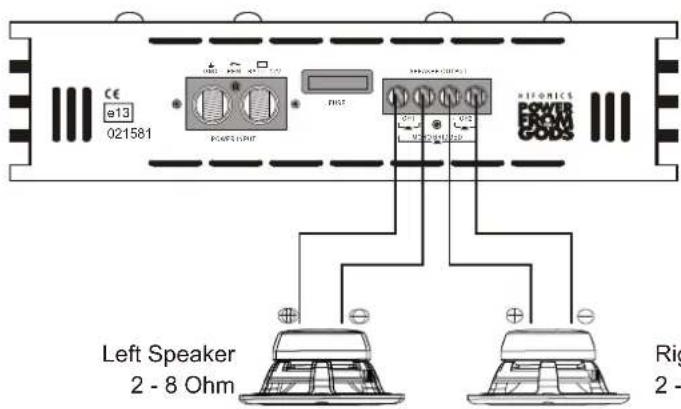Hifonics ZXi 9000 - Do not connect speaker (-) to the ground or vehicle's chassis. - 1