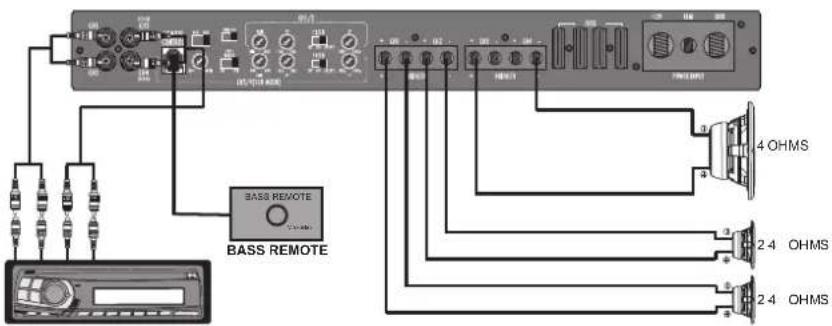 BASS REMOTE BASS REMOTE 4 OHMS 2.4 OHMS 2.4 OHMS