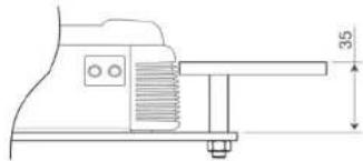 Technical line drawing of a mechanical component with a 35-unit dimension标注 (no text or symbols present)
