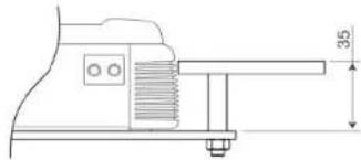 Technical line drawing of a mechanical component with a 35-unit dimension标注 (no text or symbols present)