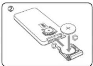 Diagram showing a device with a switch and labeled parts, including a plus and minus symbol indicating direction or polarity.