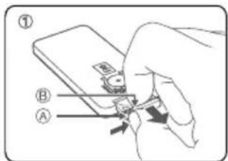 Diagram showing a hand holding a smartphone with labeled parts A and B, likely illustrating a physical or mechanical concept.