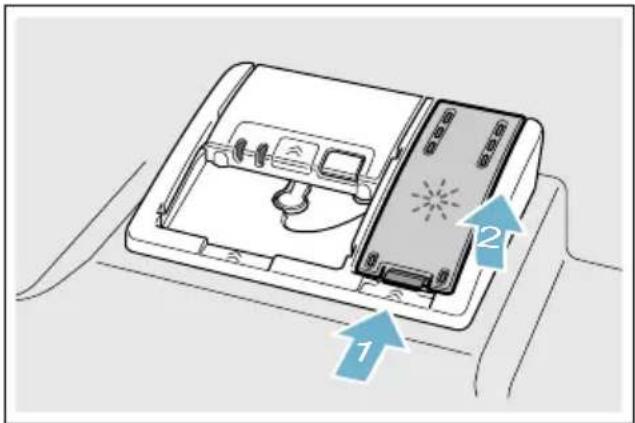 BOSCH SMV88TX07E - So füllen Sie Klarspüler nach: - 1