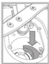 Technical diagram showing pipe fittings and a component with dimension annotations