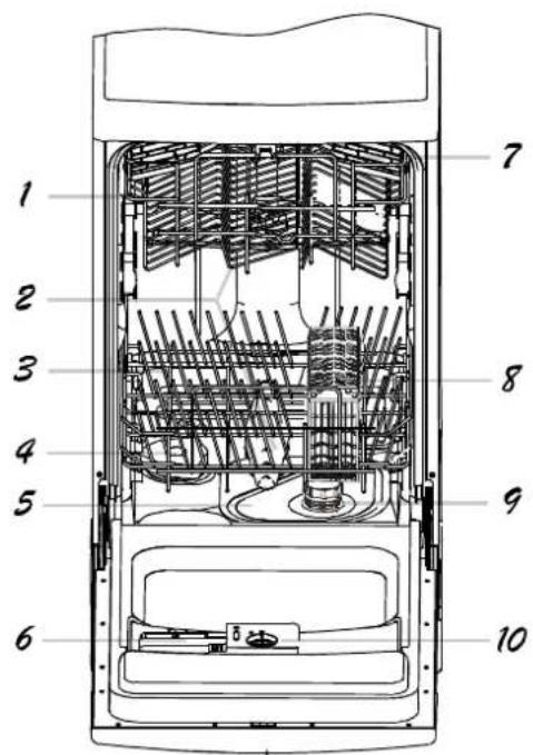 Technical diagram of a device interior with numbered components for identification