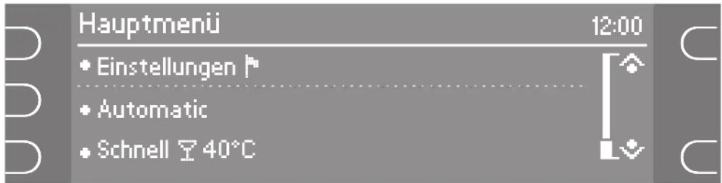 MIELE G 1833 - Menü "Einstellungen ↗" zur Änderung von Standardwerten Menü "Einstellungen ↗" öffnen - 1