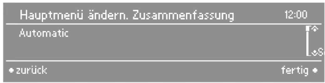 MIELE G 1830 SCI - Hauptmenü ändern - 2