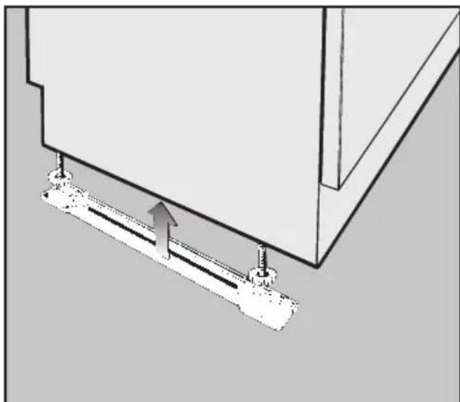 MIELE G 307 I - Höhe des Geschirrspülers anpassen - 1
