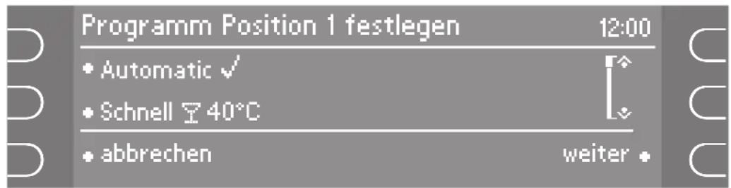 MIELE G 2834 SCI - Hauptmenü ändern - 1