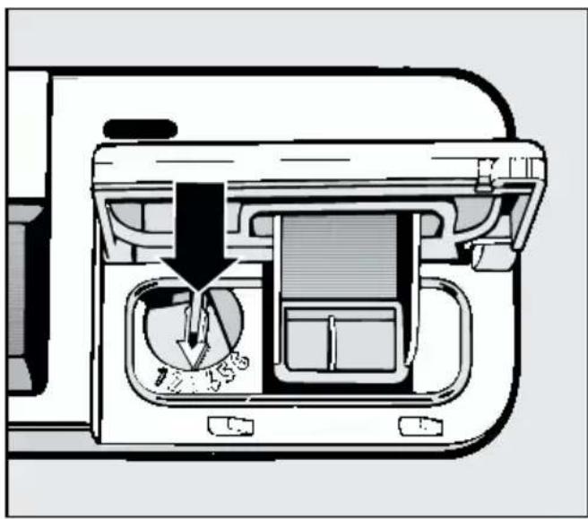 MIELE G 677 SCI - Dosiermenge für Klarspüler einstellen - 1