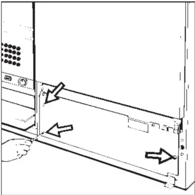 MIELE G 7782 - Service-Klappe und Abdeckblech abnehmen: - 2