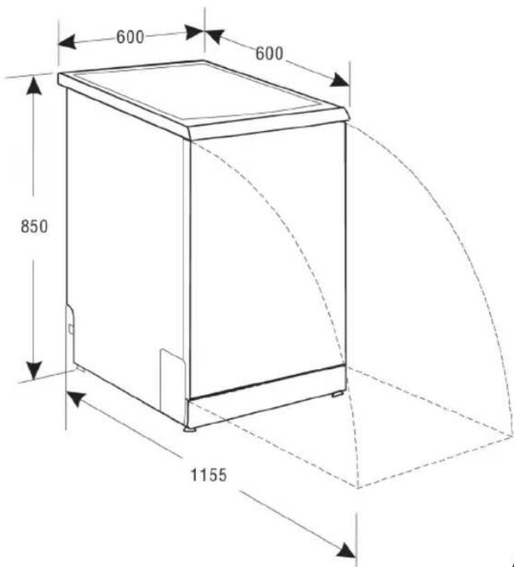 AMICA EGSP 14386 V - Die Geräteabmessungen - 1