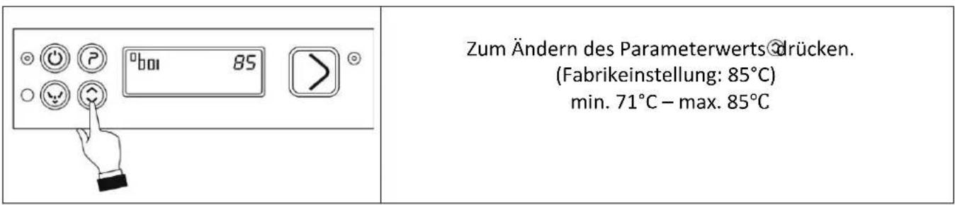 SMEG CW530SDE - Einstellen der Klarspültemperatur - 1