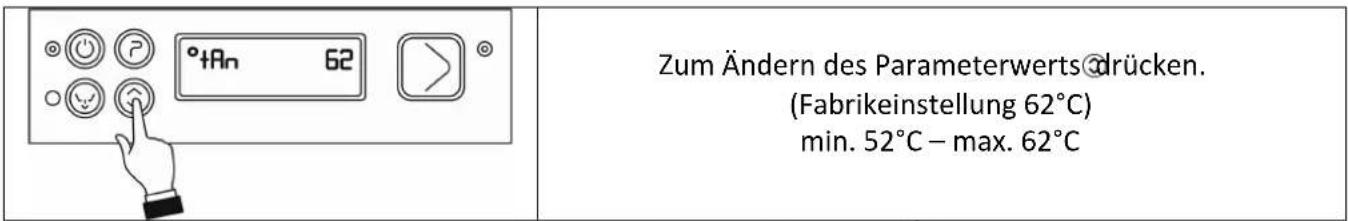 SMEG CW530DE - Einstellen der Spültemperatur - 1