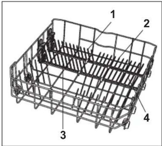 BEKO DSN 71047 - Einklappbare Geschirrhalter am unteren Korb (4-teilig) (je nach Modell) - 1