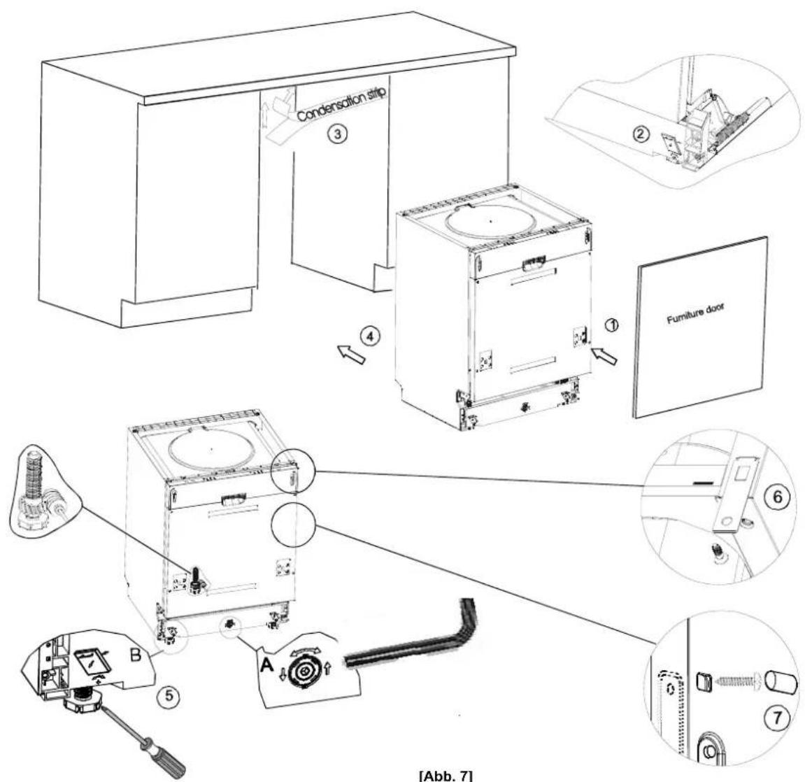 GORENJE GV63315 - Installationsschritte der Geschirrspülmaschine - 1