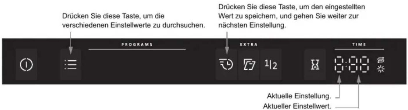 GORENJE GS65160X - Öffnen Sie das Einstellungsmenü: - 3