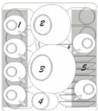GORENJE GS61010W - Gebrauch des oberen Geschirrkorbes - 1