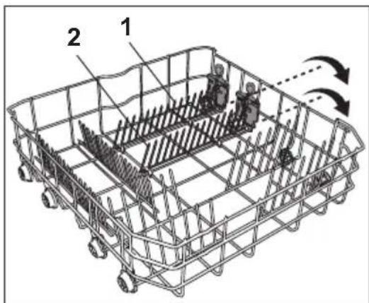 BLOMBERG GIN 9583 X620 - Einklappbare Geschirrhalter am unteren Korb (2-teilig) (je nach Modell) - 1