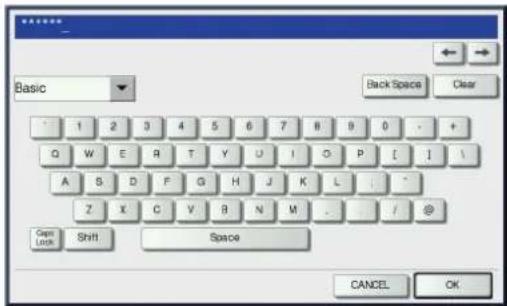 TOSHIBA E-STUDIO 2050C - Geben Sie Ihr Kennwort ein (max.64 Buchstaben) und drücken Sie [OK]. - 1