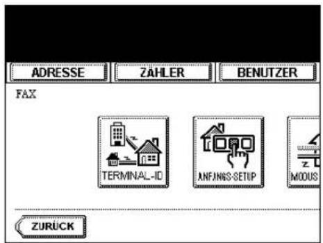 ADRESSE ZÄHLER BENUTZER FAX TERMINAL-ID ANFINGS-SETUP MOUS ZURÜCK