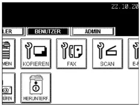 22.10.20 LER BENUTZER ADMIN MEIN KOPIEREN FAX SCAN E-F @UEN HERUNTERF.
