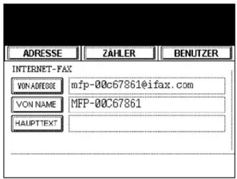 ADRESSE ZÄHLER BENUTZER INTERNET-FAX VON-ADFEGGE mfp-00c67861@ifax.com VON NAME MFP-00C67861 HAUPTTEXT