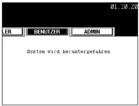 01.10.20 LER BENUTZER ADMIN System wird heruntergefahren
