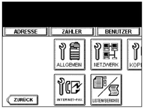 ADRESSE ZÄHLER BENUTZER ALLGBMEIN NETZWERK KOP ZURÜCK INTERNET-PEK LISTEN/BERICHTE