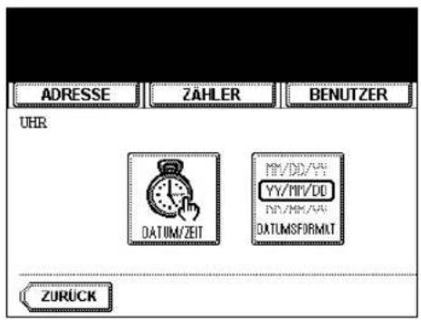 ADRESSE ZÄHLER BENUTZER UHR DATUM/ZEIT YY/MM/DD/YYYY/MM/YYYY DATUMSFORMAT ZURÜCK